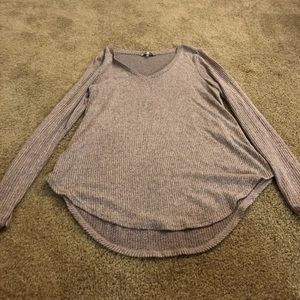 Lavender&dark Burgundy fleece long sleeve